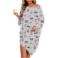 ✨Last Day Special Price £15.99!!💥Women's Plus Size 3/4 Sleeves Printed Midi Nightgown