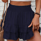 ⏳Time-Limited Special 60% Off⏰Solid Color Stretch Waist Layered Short Skirt