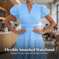 ⏰Hot Sale 50% OFF🎉Women's Casual Ruffle V-Neck Smocked Waist Midi Dress