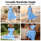 ⏰Hot Sale 50% OFF🎉Women's Casual Ruffle V-Neck Smocked Waist Midi Dress