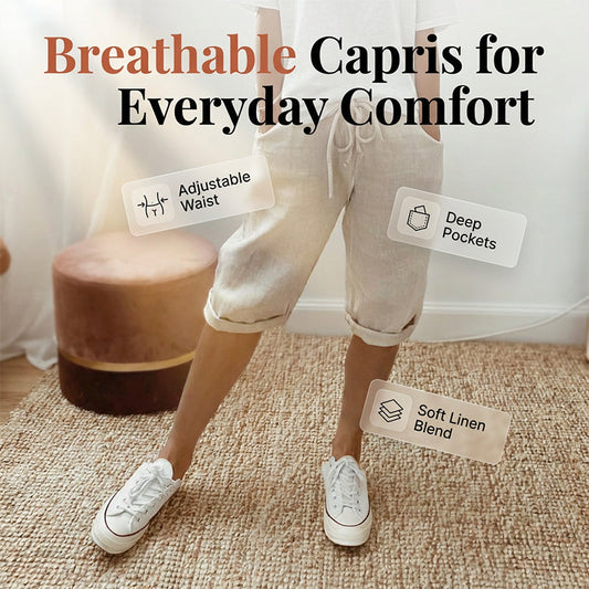 ⏳Time-Limited Special Price: ￡13.99!!⏰Women's Casual Cotton Linen Capris – Breathable, Comfortable & Effortlessly Chic 🌿✨