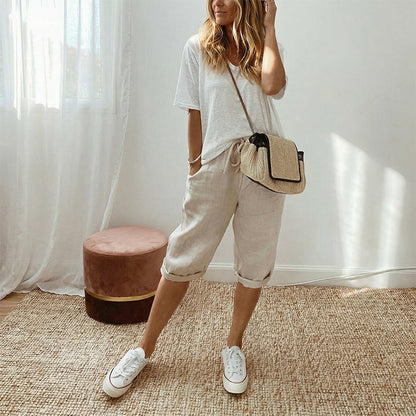 ⏳Time-Limited Special Price: ￡13.99!!⏰Women's Casual Cotton Linen Capris – Breathable, Comfortable & Effortlessly Chic 🌿✨