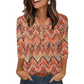 🌸Hot Sale 60% OFF👕Women’s Casual Printed V-Neck Top 3/4 Sleeve Shirts