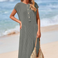 💜 LAST DAY PROMOTION - 50%OFF 💜Women's Ribbed Knit Henley Maxi Dress