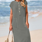 💜 LAST DAY PROMOTION - 50%OFF 💜Women's Ribbed Knit Henley Maxi Dress
