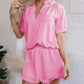 🔥LAST DAY SALE - 49% OFF🎁 Women's 2-Piece Outfits Zip T-Shirt & Frill Hem Shorts