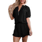 🔥LAST DAY SALE - 49% OFF🎁 Women's 2-Piece Outfits Zip T-Shirt & Frill Hem Shorts