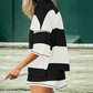 🌴Summer Specials 60% Off💗Women’s Striped Half Zip Tops ＆ Shorts Two-Piece Set