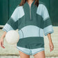 🌴Summer Specials 60% Off💗Women’s Striped Half Zip Tops ＆ Shorts Two-Piece Set