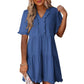 🔥2026 Summer New-🌈Women's Ruffle Trim V-Neck Tiered Dress