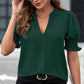 ✨Last Day Special Price £13.99!!💥Women's Elegant V-Neck Puff Sleeve Blouse