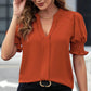 ✨Last Day Special Price £13.99!!💥Women's Elegant V-Neck Puff Sleeve Blouse