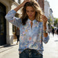 📢📢✨Last Day Special Price £13.99!!💥⏰ Women's Floral Print V-Neck Blouse