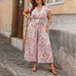 ⏰🎁Women’s Floral V-Neck Flutter-Sleeve Jumpsuit