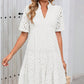 💜 LAST DAY PROMOTION - 50%OFF 💜 Women's V-Neck A-Line Cutout Printed Dress