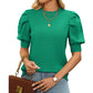 👗Hot Promotion 49% OFF💥Women's Solid Color Puff Sleeve Knit Top