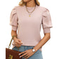 👗Hot Promotion 49% OFF💥Women's Solid Color Puff Sleeve Knit Top