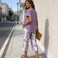 👗 LIMITED TIME: 50% OFF! 🔥Casual Round Neck Layered Tunic Top and Wide Leg Pants Set, Breathable Polyester ✨