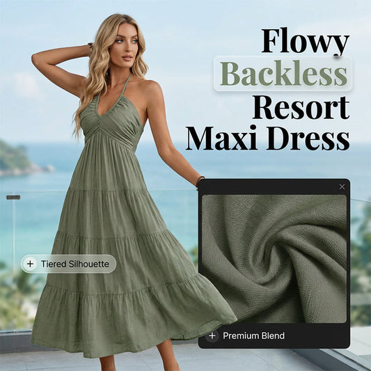 ⏳Time-Limited Special 60%Off⏰Women's Halter Neck Backless Maxi Dress