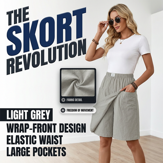 ✨Last Day Special Price £10.99!!💃Women's Casual Elastic Waist Wrap Skort