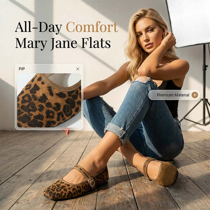 ☀️SUMMER SPECIAL PRICE: ONLY ￡12.99!!🔥Suede-Finish Mary Jane Ballet Flats with Memory Foam Insole🥿✨