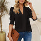 ✨Last Day Special Price £13.99!!💥Women's Elegant V-Neck Puff Sleeve Blouse