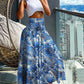 ⏳Limited-time 50% OFF⏰Casual Floral Print Shirred Wide Leg Skirt Pants