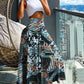 ⏳Limited-time 50% OFF⏰Casual Floral Print Shirred Wide Leg Skirt Pants